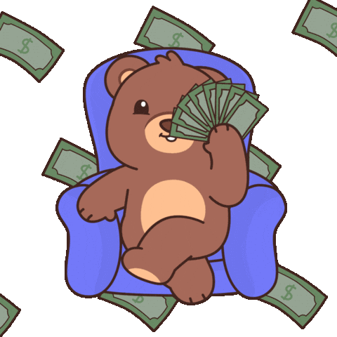 Im Rich Teddy Bear Sticker by BEARISH