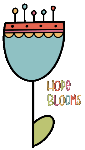 kfirstbrook doodle hand lettered kfirstbrook hope blooms Sticker