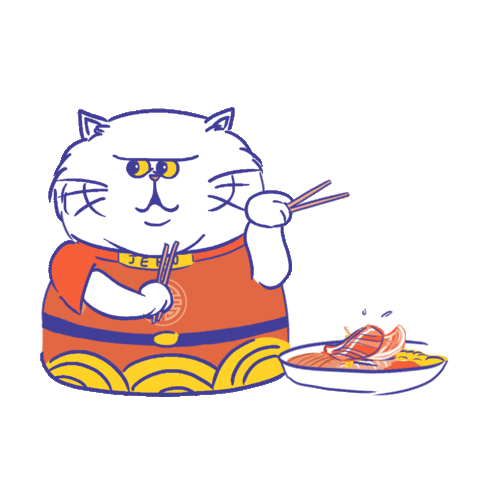 cat eat Sticker by Tenaga Nasional
