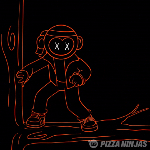 Monkey Flip GIF by Pizza Ninjas