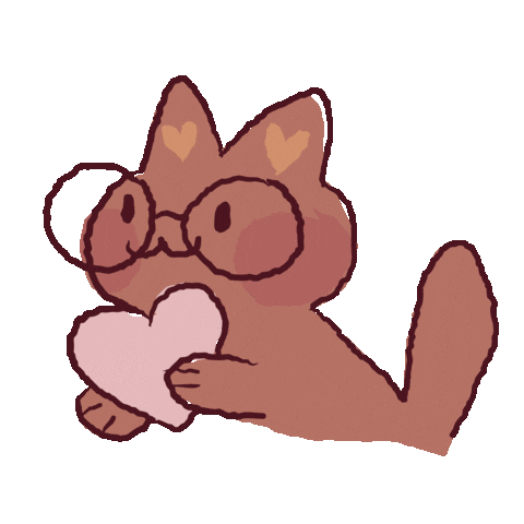 chewzyart giphyupload love heart cats Sticker