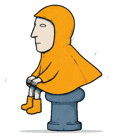 Rain Sit Sticker