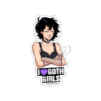SentientCookie goth goth girl conversation hearts gothgirl Sticker