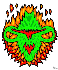 Fire Water Sticker by Miron
