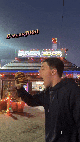 Burger3000 hungry eating burger restaurant GIF