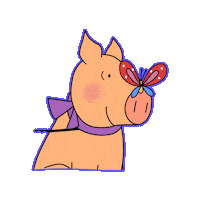 Butterfly Pig Sticker by NinaAndOlga