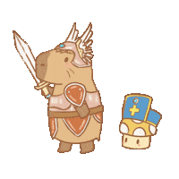 capybalara adventure friend friendship sword Sticker