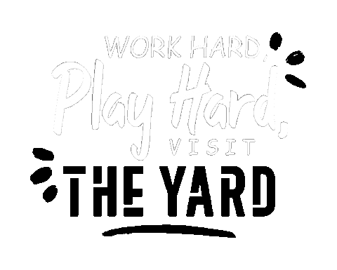 theyardcoffee work hard play hard work hard play hard the yard Sticker