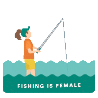 takemefishing fishing women empowerment lake life anglers Sticker