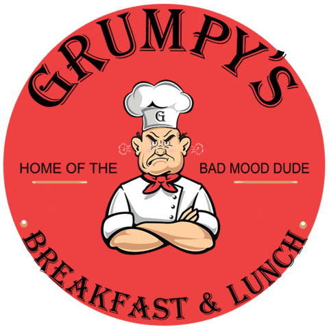 grumpysrestaurant grumpy grumpys bad mood dude Sticker