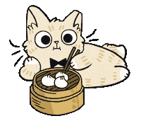 Dim Sum Cat Sticker by meowbox