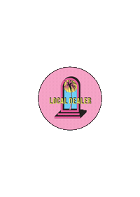 LocalDealerFoodinc pink blue yellow palmtree Sticker