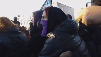 Heavy Police Presence at International Women's Day Protest in Spain
