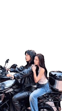 Couple Motorcycle Sticker