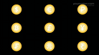 Animated Animated Currency Coin Symbols