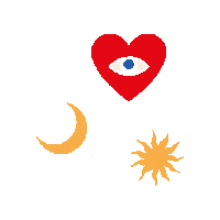 neverfullydressedofficial heart stars moon eye Sticker