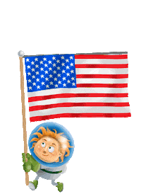 independence day space Sticker by Bill Greenhead