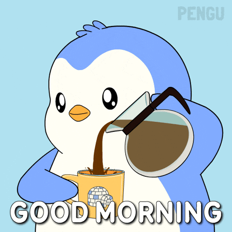 Tired Good Morning GIF by Pudgy Penguins