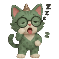 Tired Cute Cat Sticker