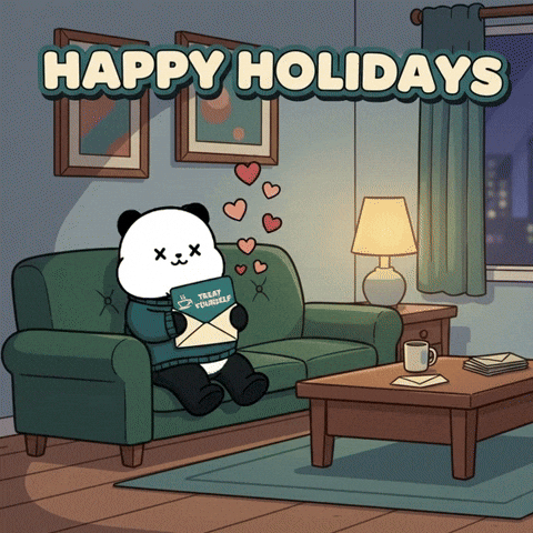 Treat Yourself Merry Christmas GIF by Kanpai Pandas