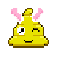Pixel Shitting Sticker by Poopies.io