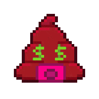 Pixel Shitting Sticker by Poopies.io