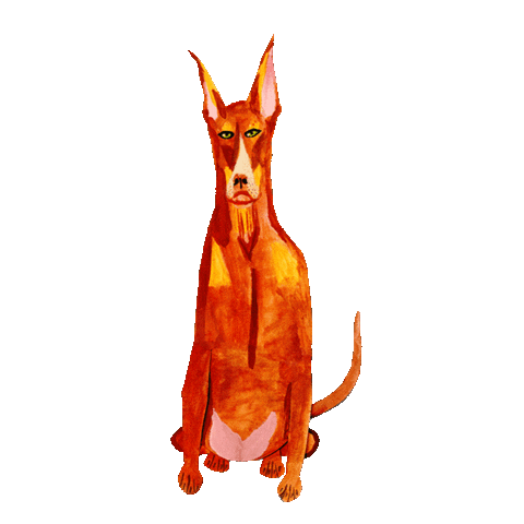 candiceevers dog wag doberman Sticker