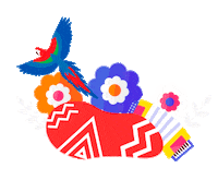 elcorraloficial colombia flores acordeon pajaros Sticker