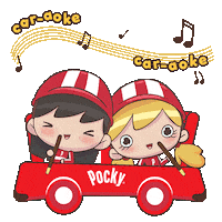 happy car Sticker by Glico Pocky