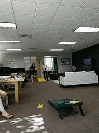 skateboard office fun GIF