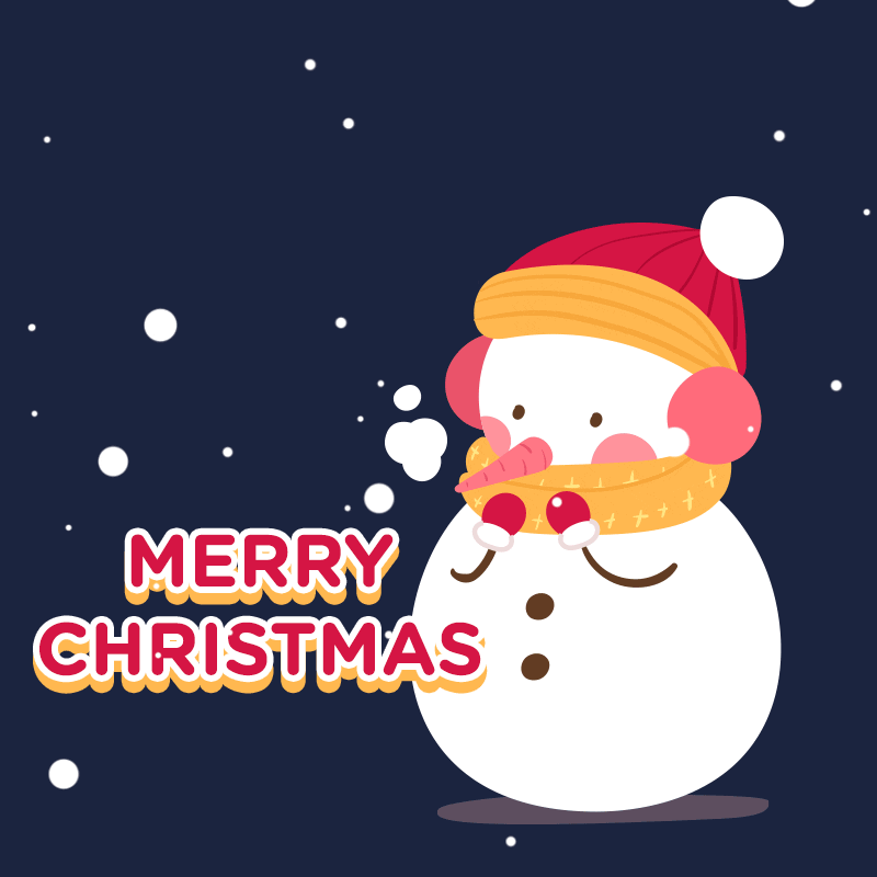 Merry Christmas Snowman GIF by Maroonstudio