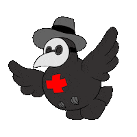 DrinkySketch sticker bird sick sickness Sticker