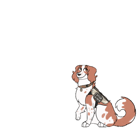 LaynieDrew psd service dog service dogs chronic illustrations Sticker