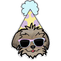 Happy Birthday Dog Sticker by SakiAce