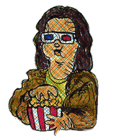 Mona Lisa Eating Sticker by Jimmy Arca