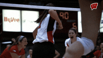 Wisconsin Volleyball Celebration GIF by Wisconsin Badgers