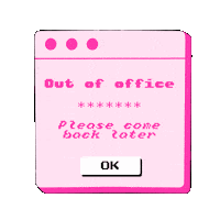 Out Of Office Pink Sticker