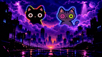 Weird Cats in the Purple Storm
