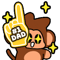 Fathers Day Monkey Sticker