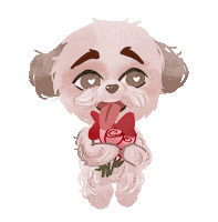 Valentines Day Cute Dog Sticker