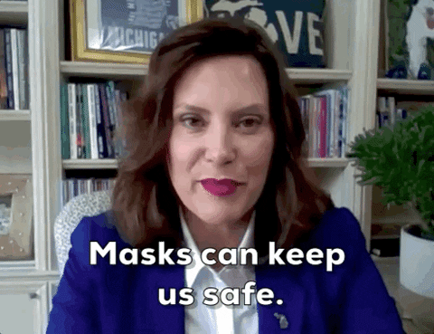 Gretchen Whitmer Face Mask GIF by GIPHY News