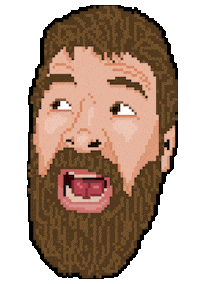 Scared 8 Bit Sticker by Deadstream