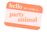 confettiology party hello party animal name tag Sticker