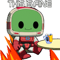 Burning Its Okay Sticker by Unblocked