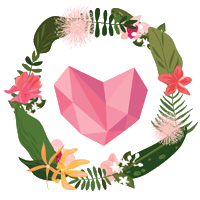Stewsha love heart romance flowers Sticker