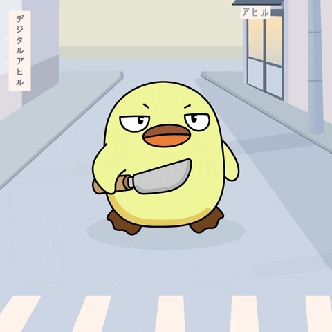 digitalducks giphyupload stabby quacks cartoon duck GIF