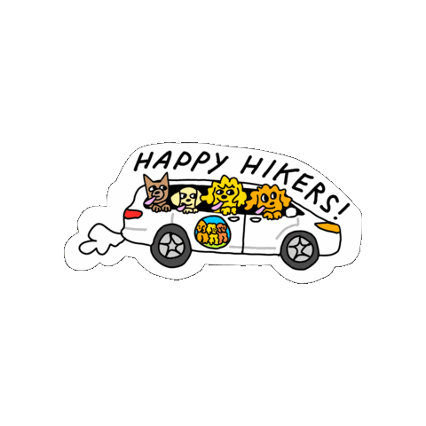 Happytrailshikingla dogwalker dogwalking hth dog car Sticker