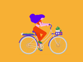 amaliavornicu girl bike motion plants GIF