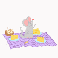 Omi_illustration rosa queso morado ratoncito GIF