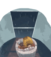 lluvia libro GIF